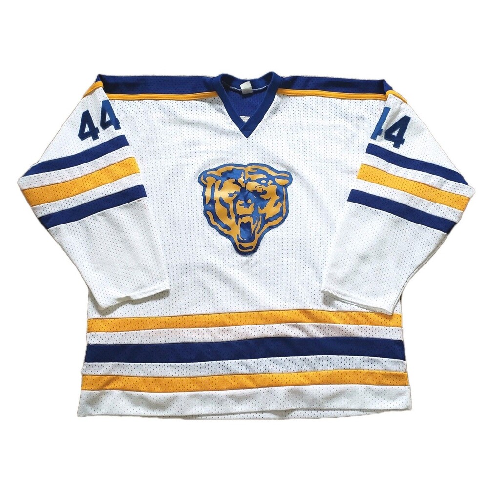 Vintage 80s 90s Bears #44 Barilla Sz XL USA Made Mens Hockey Jersey Embroidered